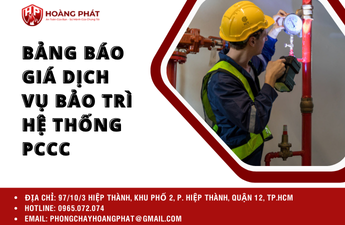 Bảng báo giá bảo trì hệ thống PCCC Bảng báo giá bảo trì hệ thống PCCC
