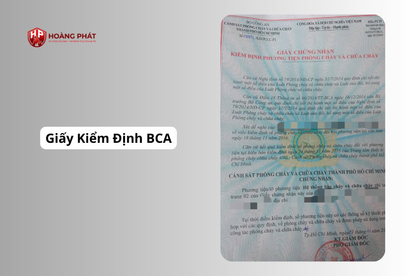 giấy kiểm định BCA