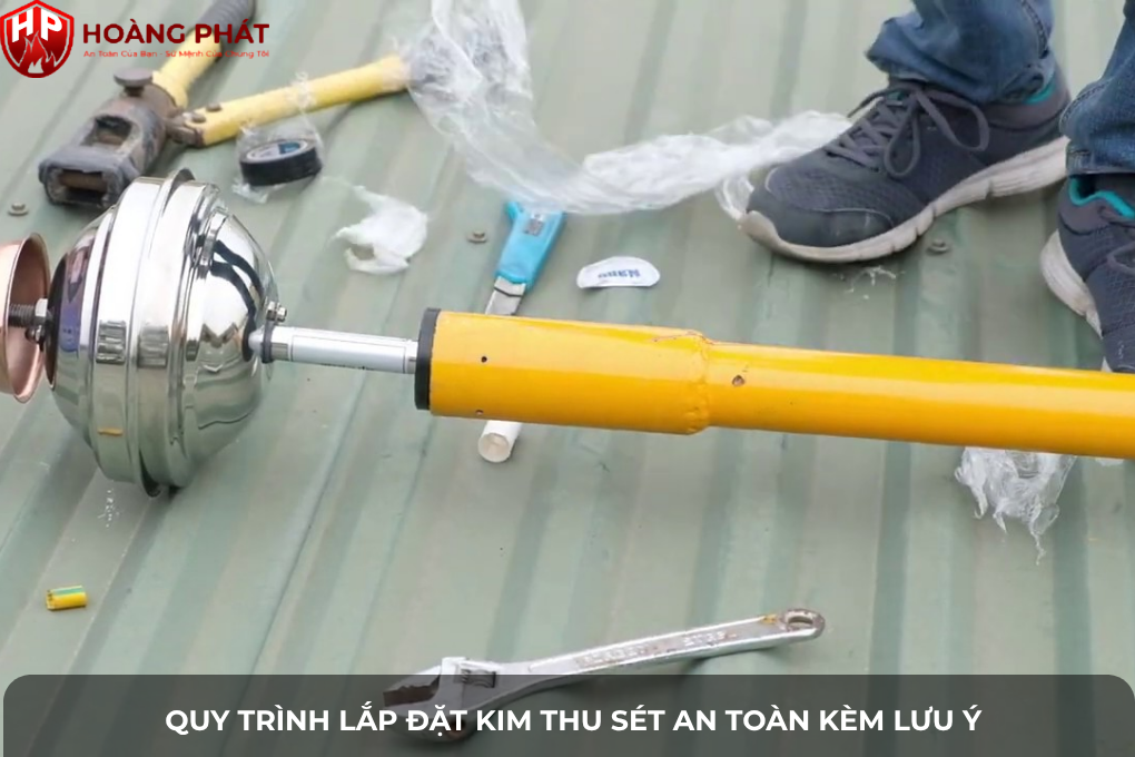 quy trình lắp đặt kim thu sét